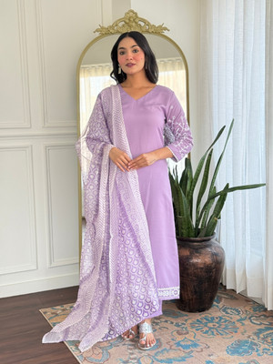 PAYA FAISHION Solid Kurta, Trouser/Pant & Dupatta Set