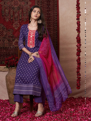 Tasrika Printed Kurta, Trouser/Pant & Dupatta Set