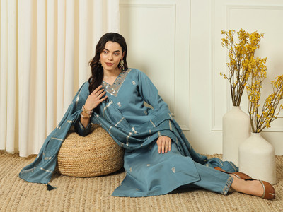 Diva's Choice Embroidered Kurta, Trouser/Pant & Dupatta Set