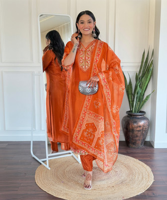 KYADA FAB Embroidered Kurta, Trouser/Pant & Dupatta Set