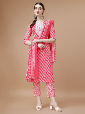 Tasrika Embroidered, Printed Kurta, Trouser/Pant & Dupatta Set