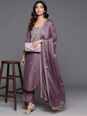 Teegital Embroidered Kurta, Trouser/Pant & Dupatta Set