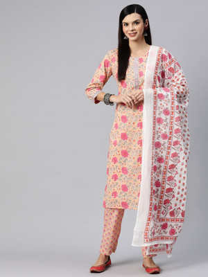 Readiprint Fashions Printed Kurta, Palazzo & Dupatta Set