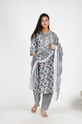 Kanchan's Creation Printed Kurta, Palazzo & Dupatta Set