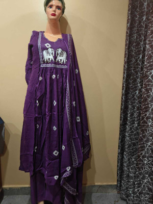 kaushlya collection Embroidered Anarkali Kurta, Bottom & Dupatta Set