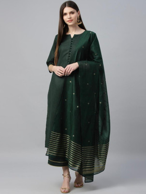 AnAdhTex Self Design Kurta, Palazzo & Dupatta Set