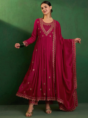 Parnavi Embroidered Kurta, Trouser/Pant & Dupatta Set