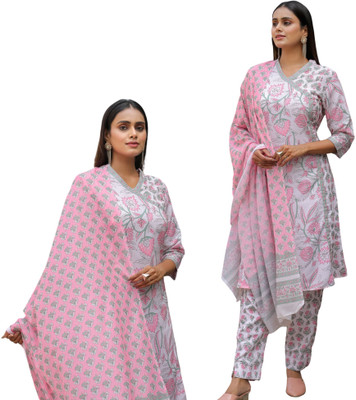 Leriya Fashion Printed Anarkali Kurta, Bottom & Dupatta Set