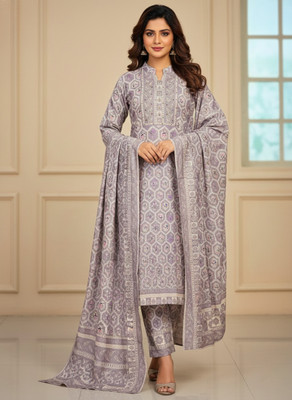 SRIIVA Printed Kurta, Palazzo & Dupatta Set