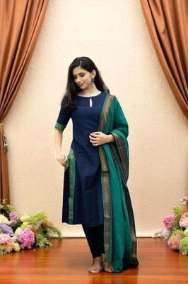ORRIYA Embroidered Kurta, Trouser/Pant & Dupatta Set