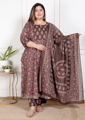 Swasti Printed Anarkali Kurta, Bottom & Dupatta Set