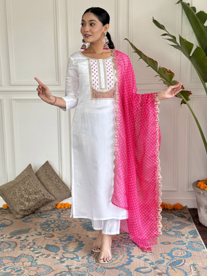 SDK Fashion Embroidered Kurta, Trouser/Pant & Dupatta Set
