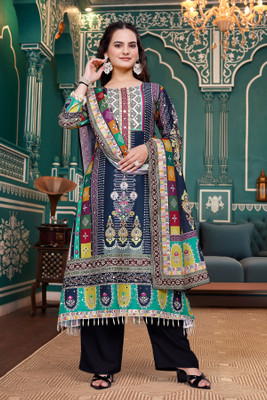 HBJ FASHION Printed, Self Design Kurta, Trouser/Pant & Dupatta Set