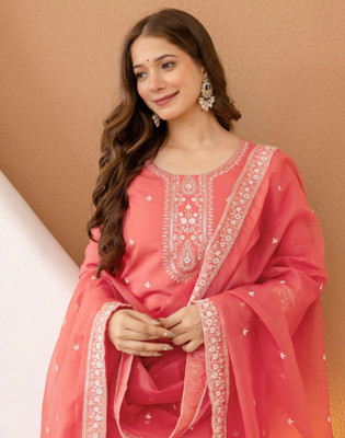 Skylee Embroidered Kurta, Salwar & Dupatta Set
