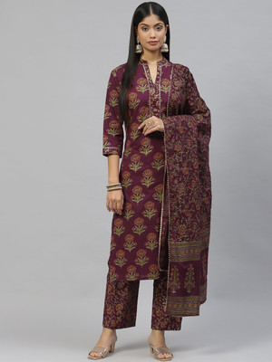 DIVENA Floral Print Kurta, Trouser/Pant & Dupatta Set