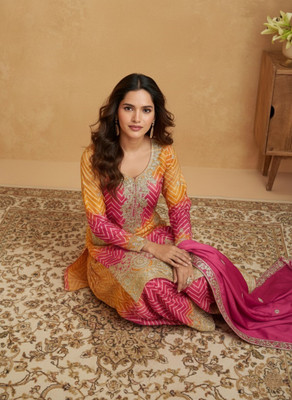 Tasrika Embroidered Kurta, Sharara & Dupatta Set