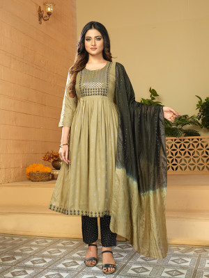 IndiMuse Printed Kurta, Salwar & Dupatta Set