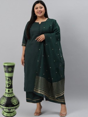 Thezaara Self Design Kurta, Palazzo & Dupatta Set