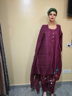 kaushlya collection Solid Kurta, Trouser/Pant & Dupatta Set