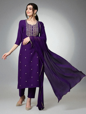 yourstore Embroidered Kurta, Trouser/Pant & Dupatta Set