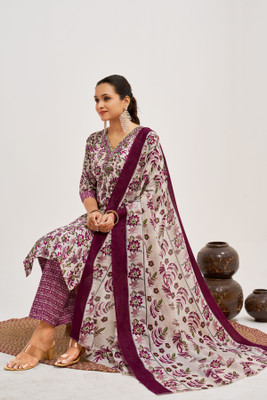 DWAPAR Embroidered Kurta, Trouser/Pant & Dupatta Set