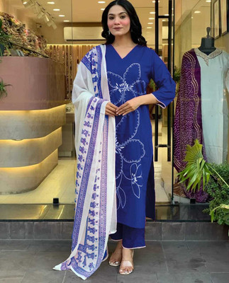 RTcollex Embroidered Kurta, Trouser/Pant & Dupatta Set