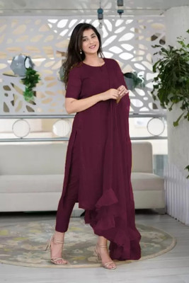GRISHU COLLECTION Embroidered Anarkali Kurta, Bottom & Dupatta Set