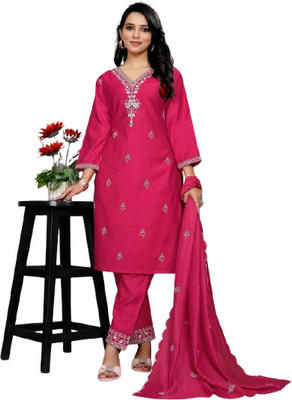 ROHEENI CREATION Embroidered Kurta, Trouser/Pant & Dupatta Set