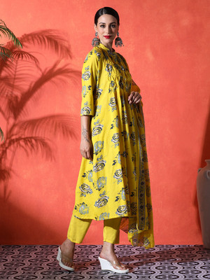 Sangria Embroidered Kurta, Trouser/Pant & Dupatta Set