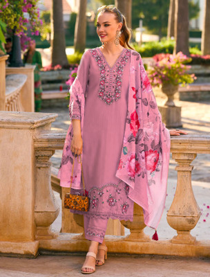 WAZIX Clothing Embroidered Kurta, Trouser/Pant & Dupatta Set