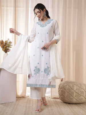 ANOUK Embroidered Kurta, Trouser/Pant & Dupatta Set
