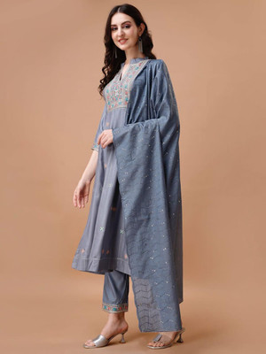 Varmaya Floral Print Kurta, Palazzo & Dupatta Set