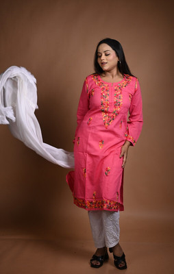 MALKIAT Embroidered Kurta, Trouser/Pant & Dupatta Set