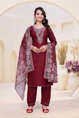 KRUPAFASHION Embroidered Kurta, Trouser/Pant & Dupatta Set