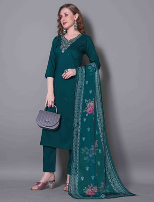 SHIVAYFAB Embroidered Kurta, Trouser/Pant & Dupatta Set