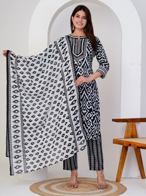 AADIT INTERNATIONAL Printed Kurta, Trouser/Pant & Dupatta Set