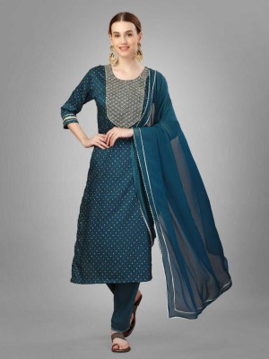 Thezaara Self Design Kurta, Trouser/Pant & Dupatta Set