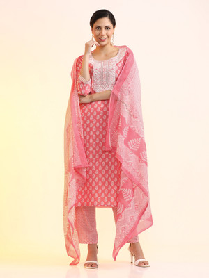 Jaipur Kurti Self Design Kurta, Trouser/Pant & Dupatta Set