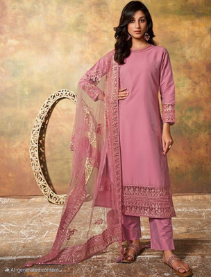 WAZIX Clothing Embroidered Kurta, Trouser/Pant & Dupatta Set