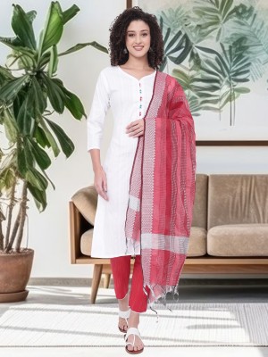 Stree'la Solid Kurta, Trouser/Pant & Dupatta Set