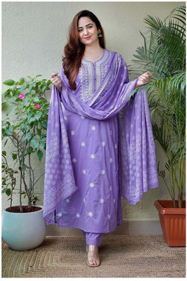 HOUSE OF COMMON Embroidered Kurta, Trouser/Pant & Dupatta Set