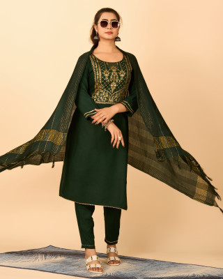 Virendra Textile Floral Print Anarkali Kurta, Bottom & Dupatta Set