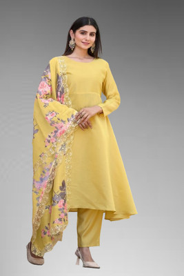 MK TEXARC Floral Print Kurta, Trouser/Pant & Dupatta Set