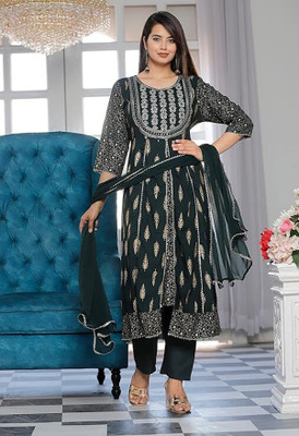 sbe collection's Embroidered Anarkali Kurta, Bottom & Dupatta Set