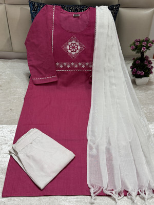 M I TEXTILE Embroidered Kurta, Trouser/Pant & Dupatta Set