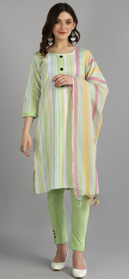 Il filo Striped Kurta, Trouser/Pant & Dupatta Set