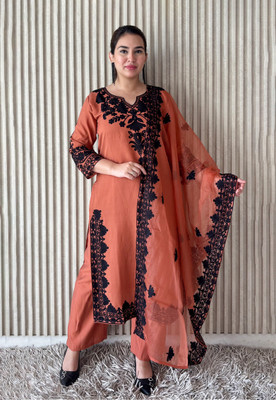 LABEL BY ANUSHA Embroidered, Printed Kurta, Trouser/Pant & Dupatta Set