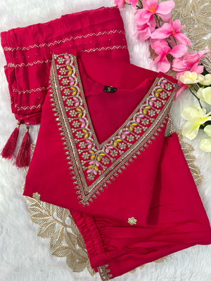 BHUMIKA CREATION Embroidered Kurta, Trouser/Pant & Dupatta Set