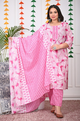 Swasti Floral Print Kurta, Trouser/Pant & Dupatta Set