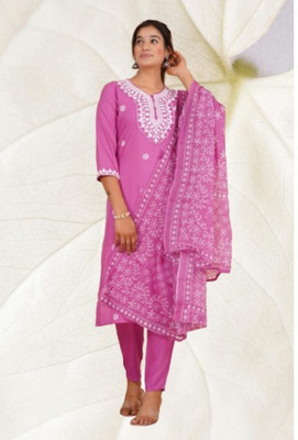 Jaipur fashion factory Embroidered Kurta, Trouser/Pant & Dupatta Set